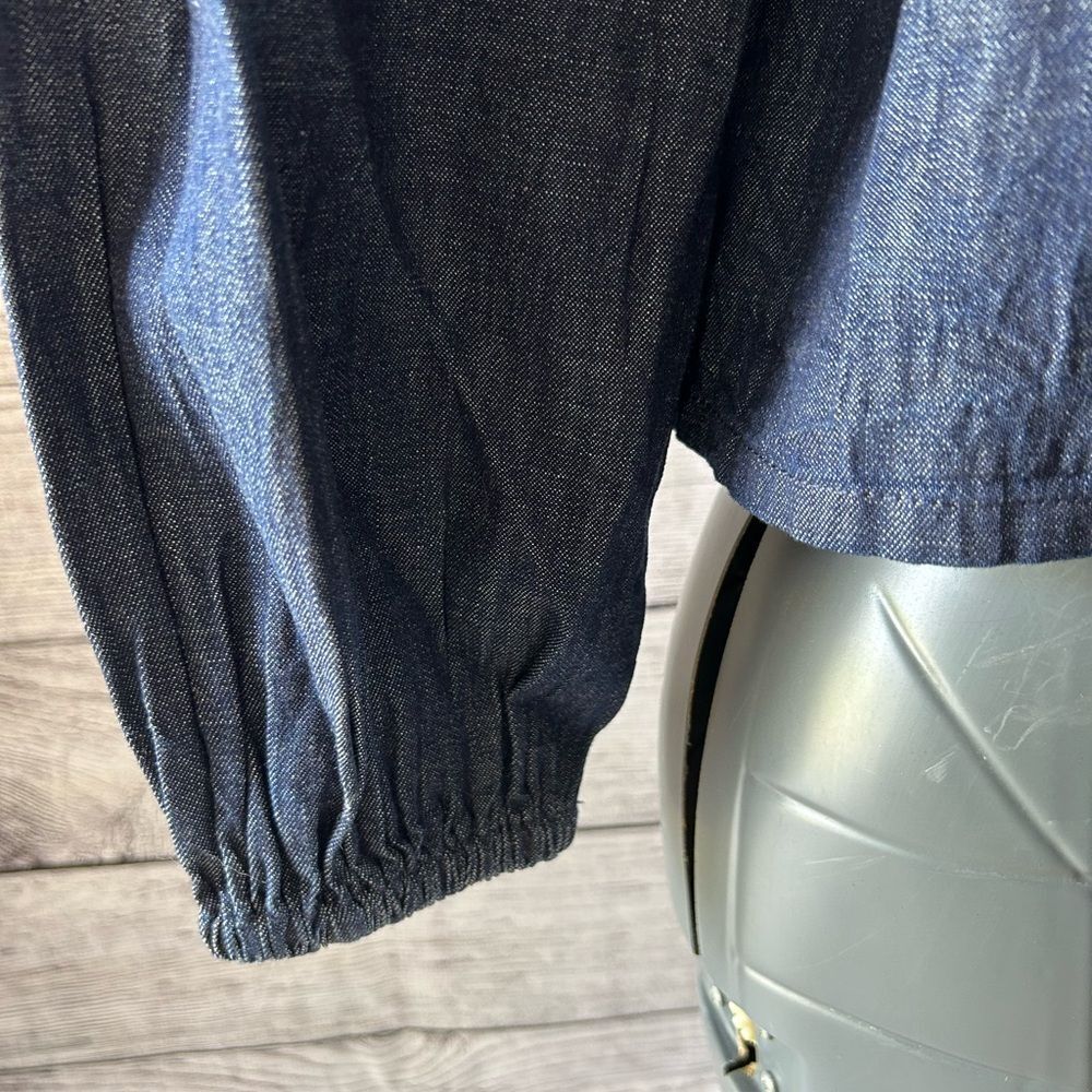 NWT J. Crew Puff-Sleeve Chambray Smocked Top denim blue size small - Picture 11 of 16